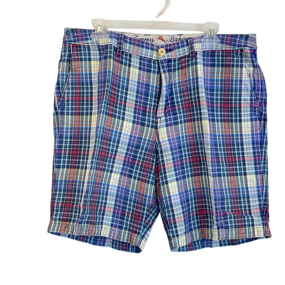 Tommy Bahama Mens 35X 8 Inseam Blue Striped Linen Blended Casual Shorts - Picture 1 of 8